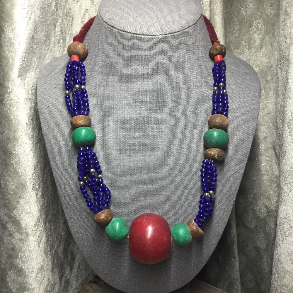 Vintage Aftican Trade bead necklace tribal
